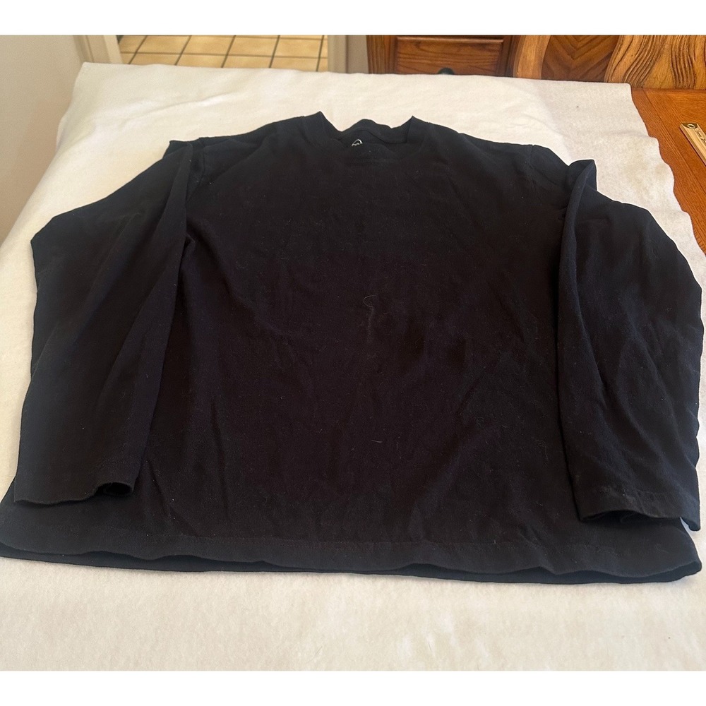 Original Use Mens Medium M Black Long Sleeve Cotton Crewneck T Shirt Minimalist